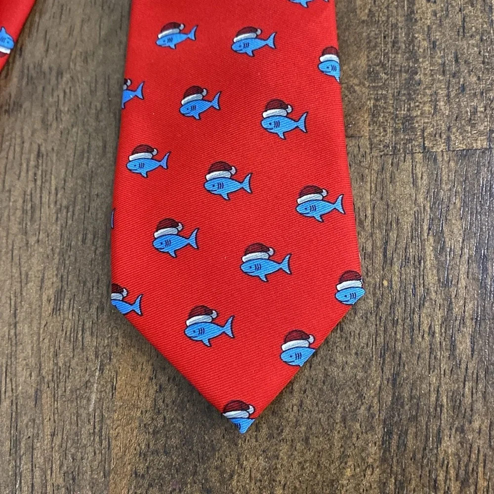 EUC Chaps Shark with Santa Hat Tie